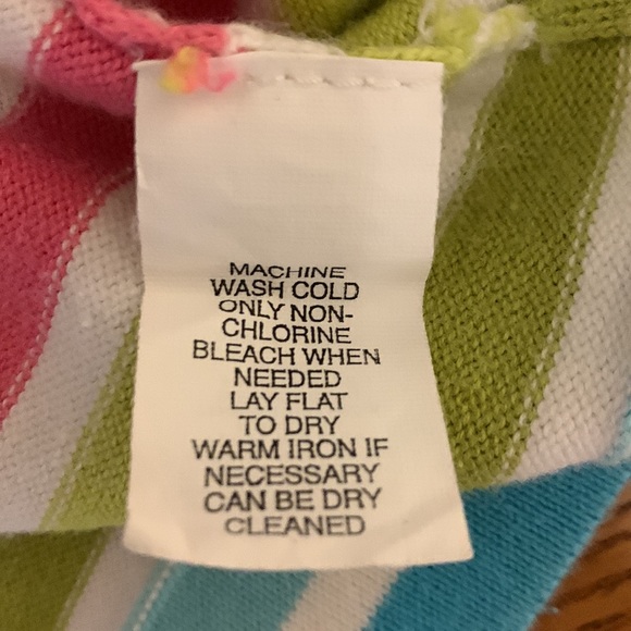 JONES NEW YORK SPORT Pink, Blue & Green striped Cardigan, Cotton blend, Medium - Picture 8 of 13